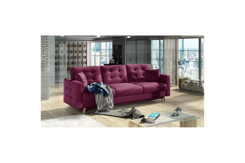 Sofa Eltap Asgard 233x93x92 cm, Mat Velvet 68, Rød
