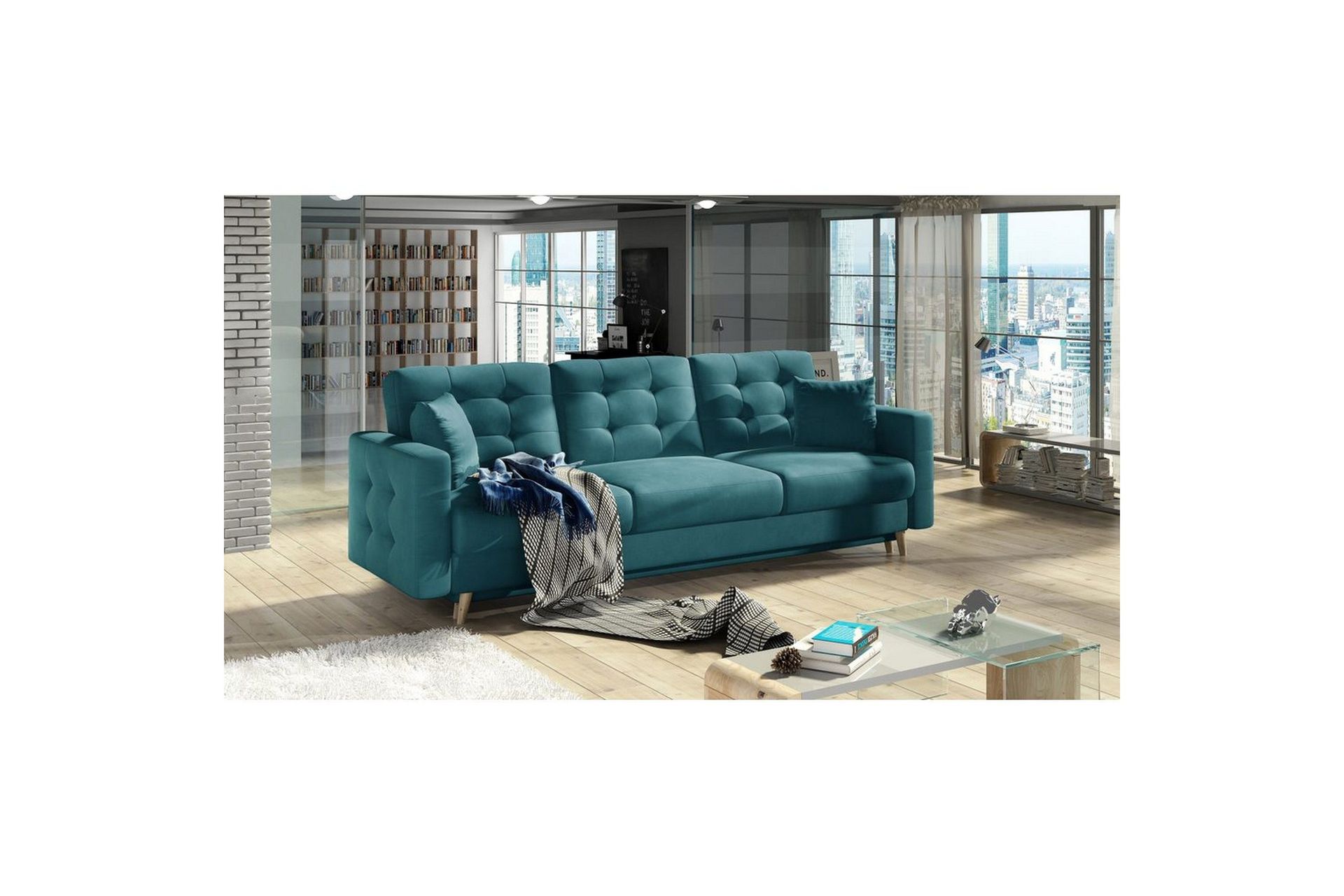 Sofa Eltap Asgard 233x93x92 cm - Mat Velvet 75, Grønn