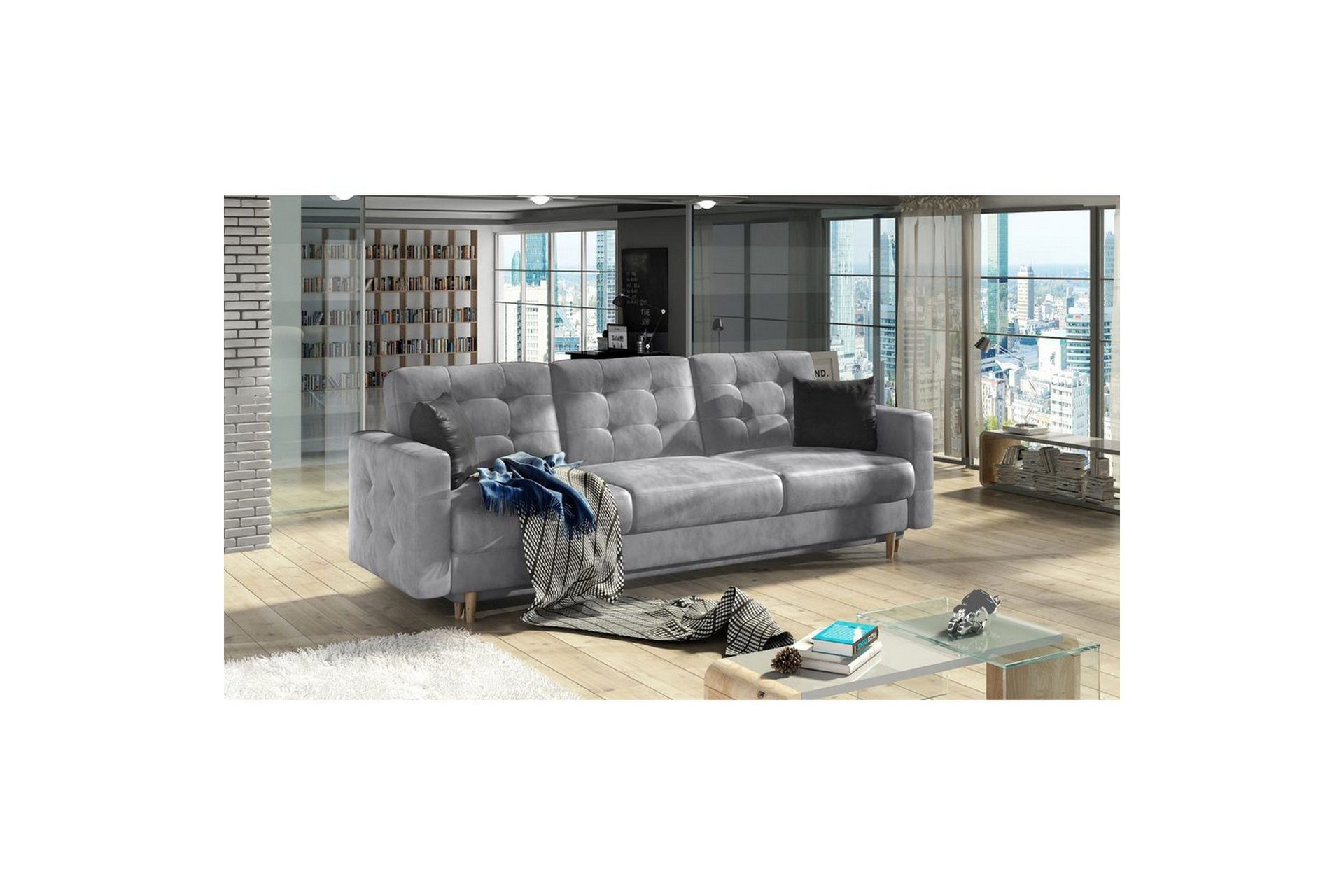 Sofa Eltap Asgard 233x93x92 cm - Monolith 84, Monolith 97, Lys grå, Mørk grå