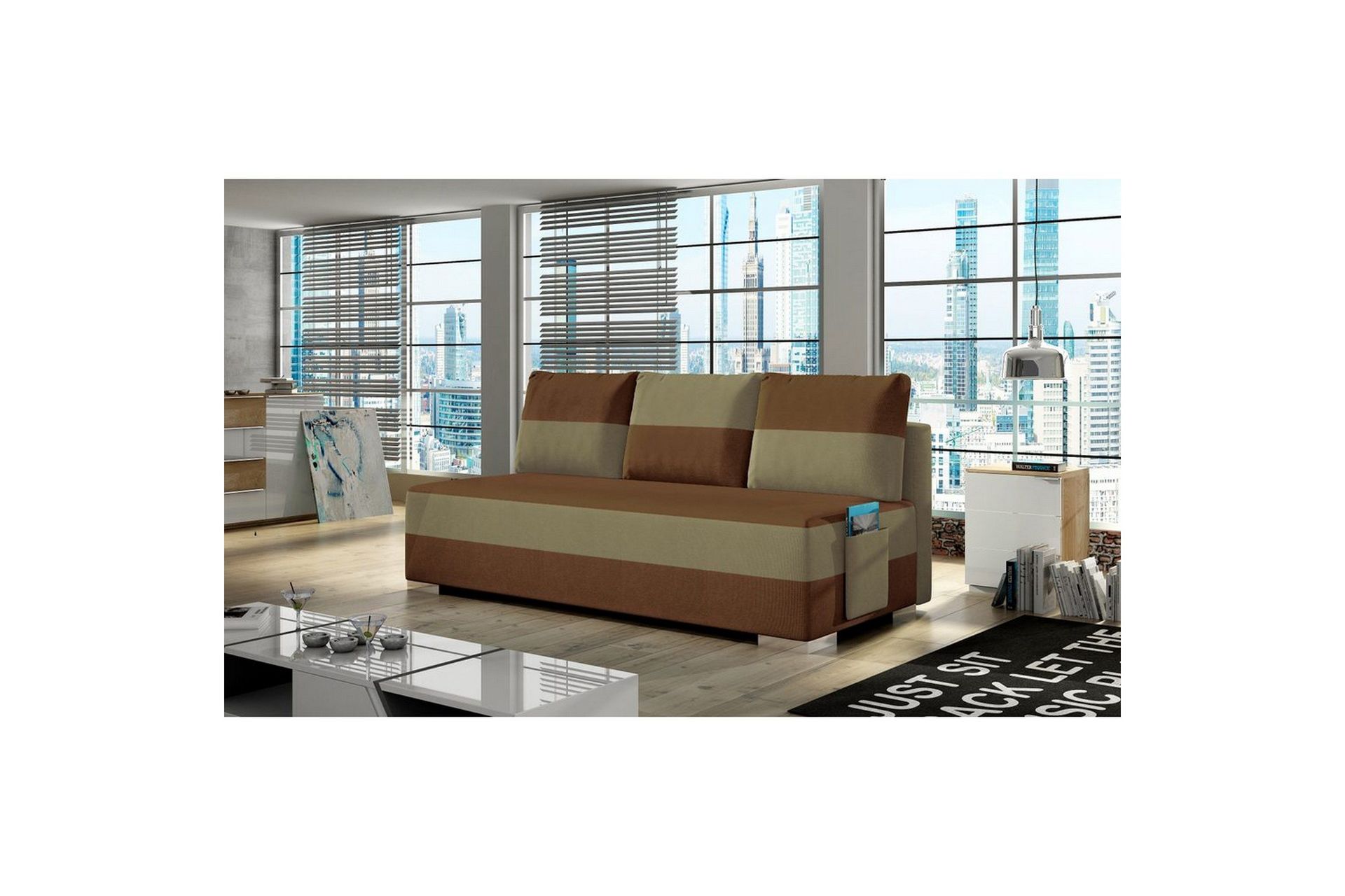 Sofa Eltap Atila 200x83x92 cm - Alova 12, Alova 66, Brun, Beige