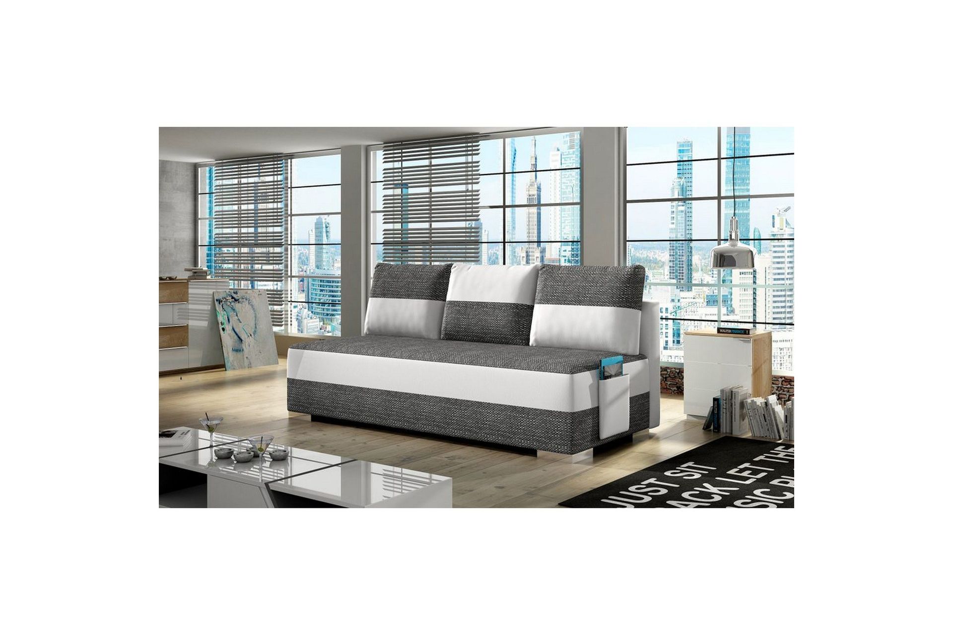 Sofa Eltap Atila 200x83x92 cm - Berlin 02, Soft 17, Hvit