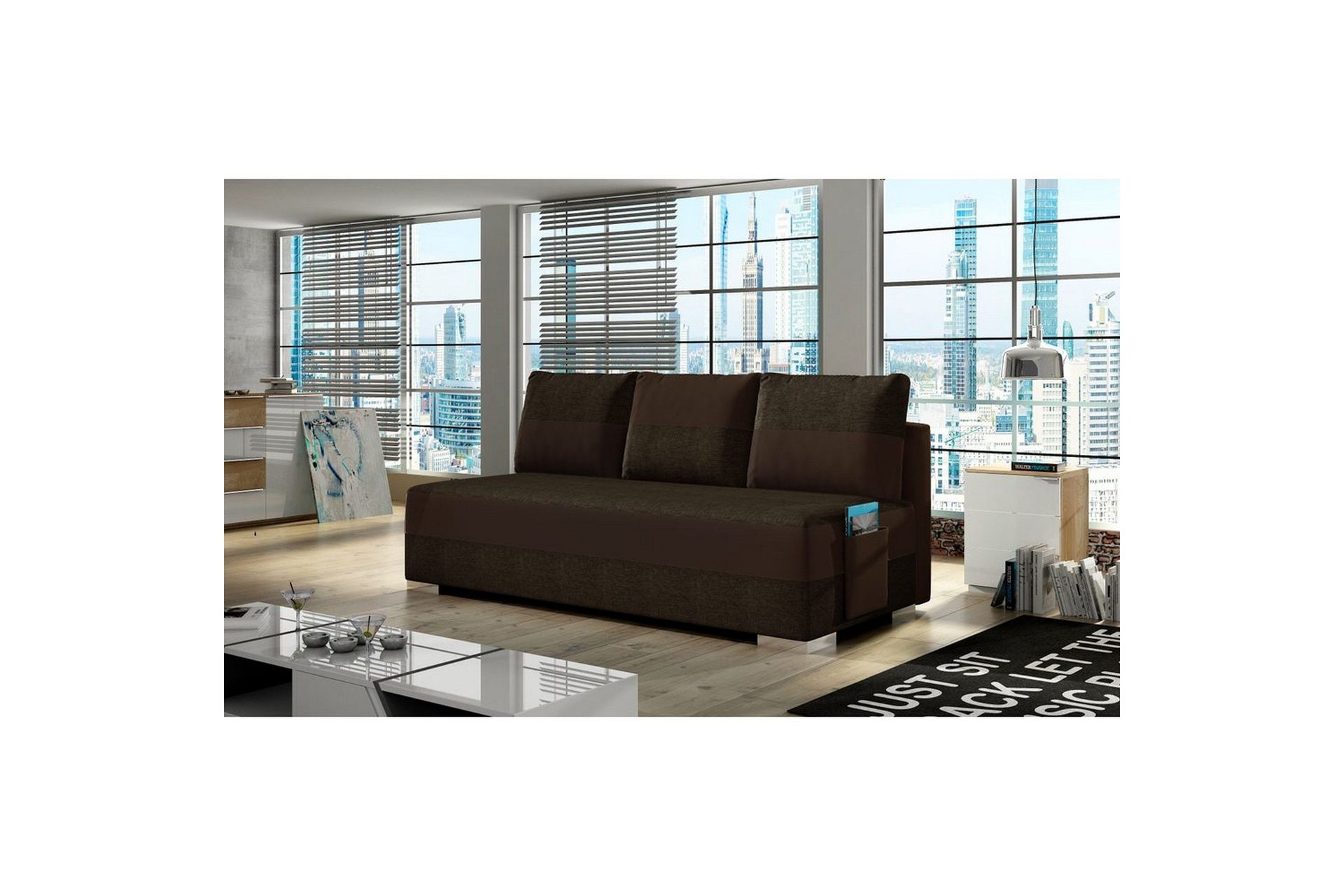 Sofa Eltap Atila 200x83x92 cm - Sawana 16, Soft 66, Brun, Mørk Brun
