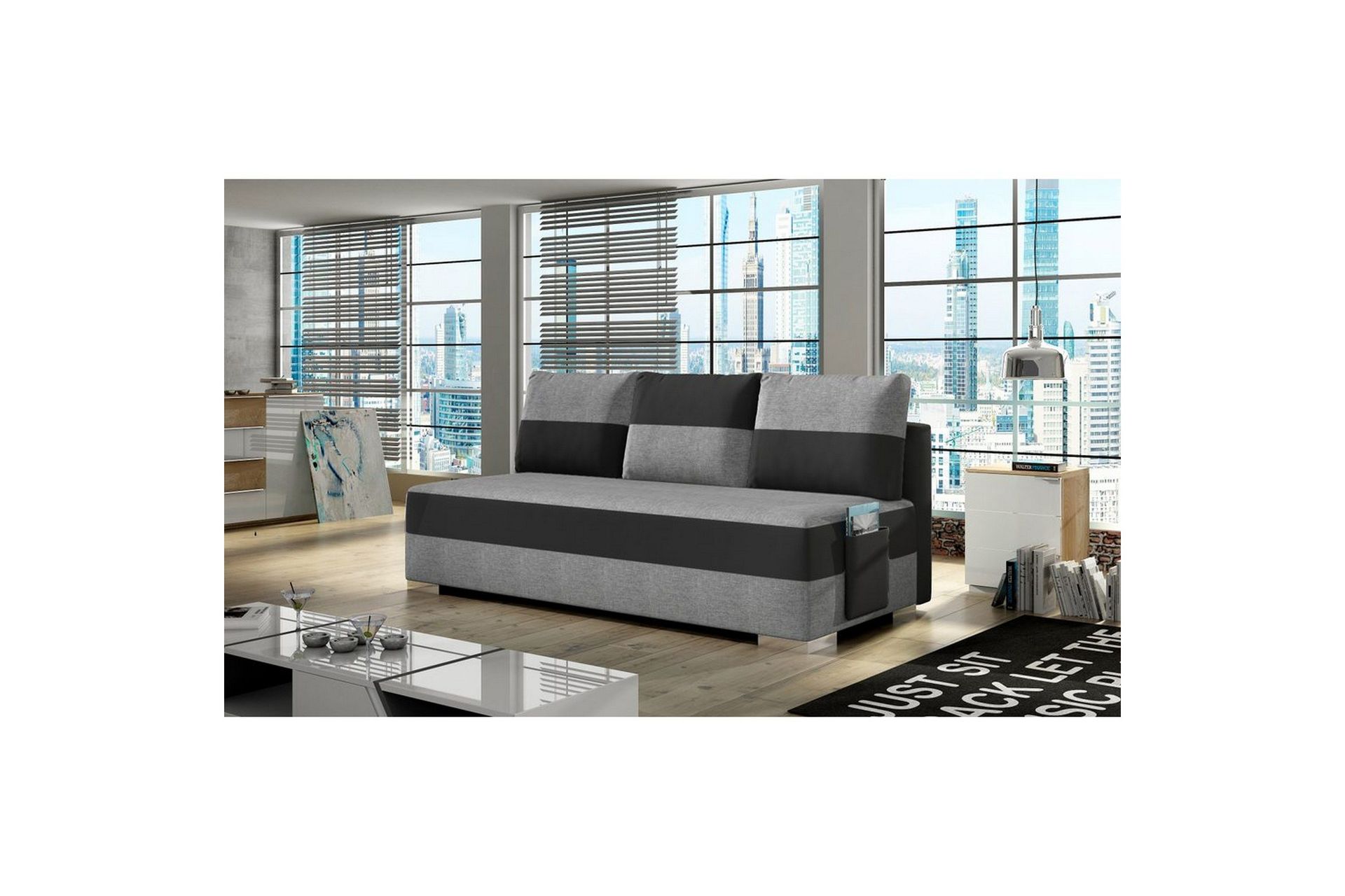 Sofa Eltap Atila 200x83x92 cm - Sawana 21, Soft 11, Grå, Svart