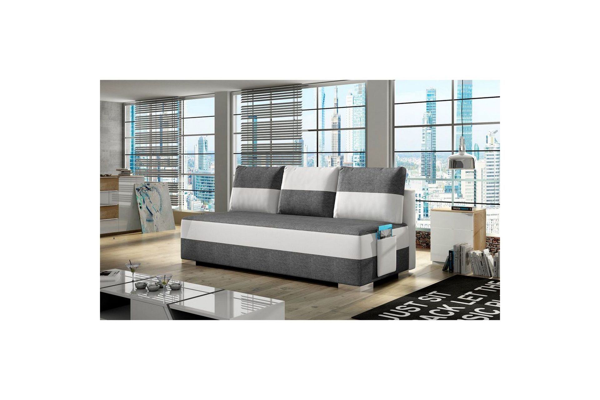Sofa Eltap Atila 200x83x92 cm - Sawana 21, Soft 17, Grå, Hvit
