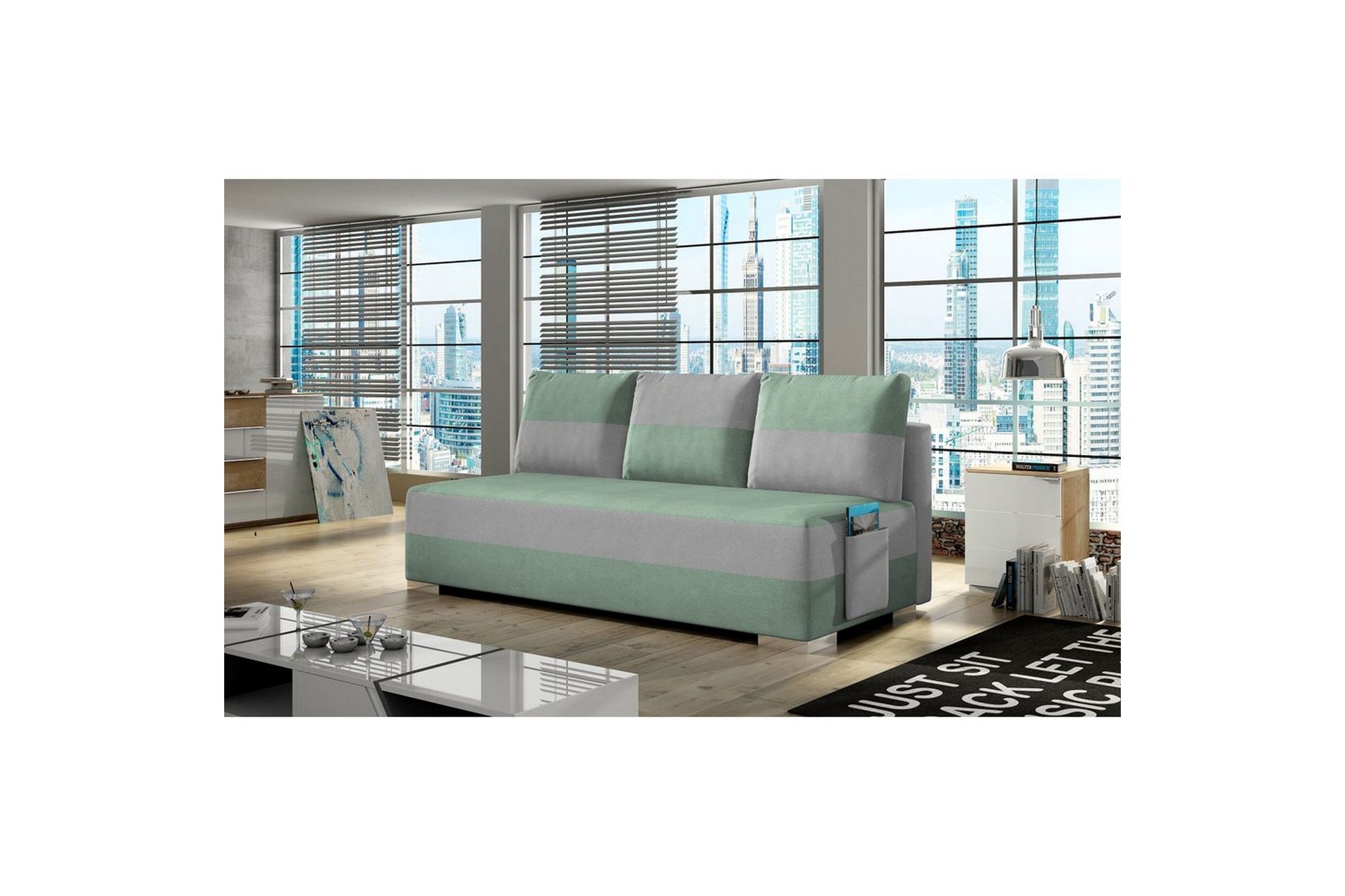 Sofa Eltap Atila 200x83x92 cm - Soro 34, Soro 83, Grønn, Hvit