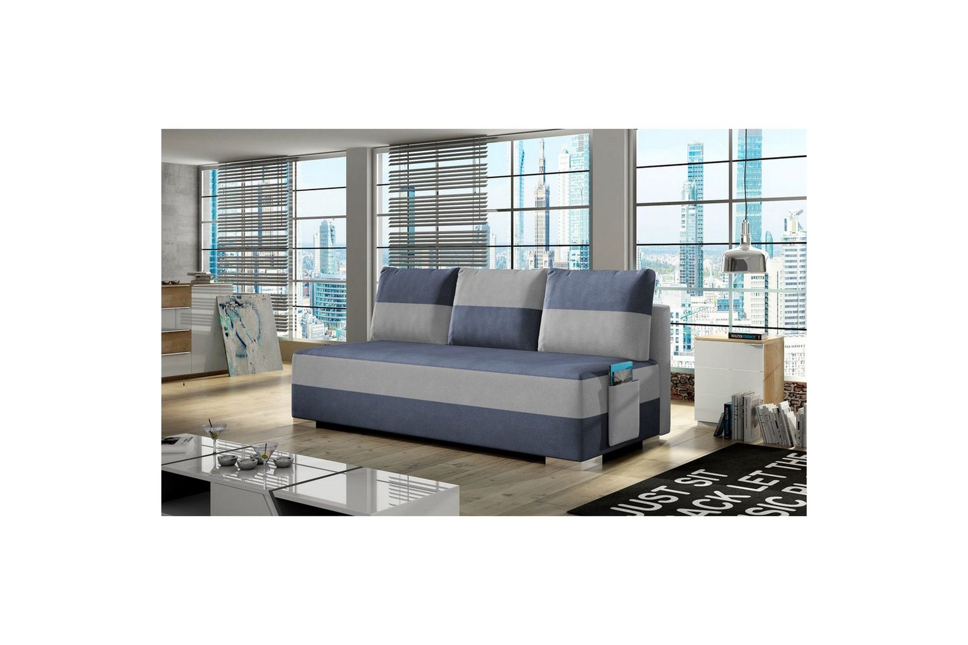 Sofa Eltap Atila 200x83x92 cm - Soro 76, Soro 83, Blå, Hvit