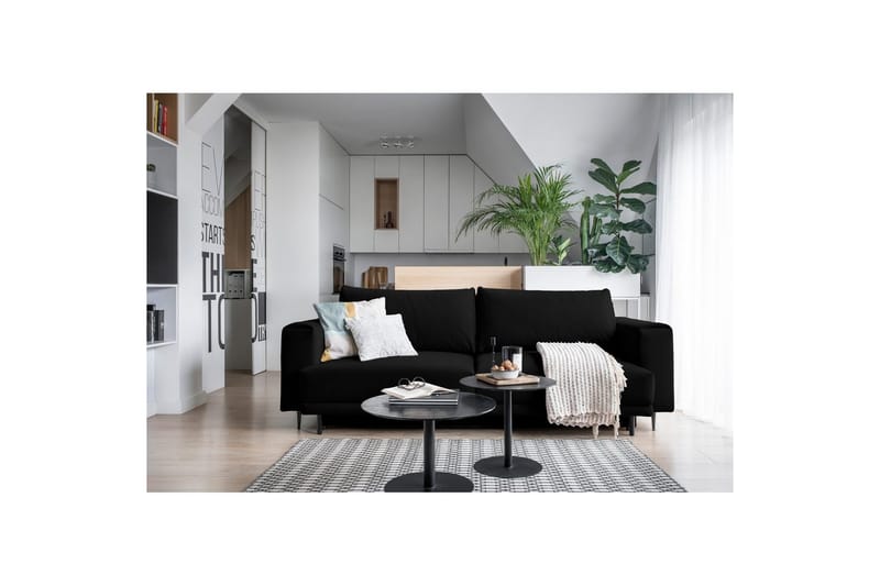 Sofa Eltap Dalia 248x84x95 cm - Velvetmat 10, svart - Møbler - Sofaer - Sovesofaer