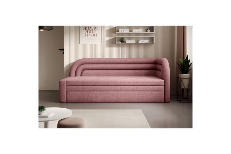 Sofa Eltap Fabillo 223x86x80 cm - Touch 24, rosa, Høyre - Møbler - Sofaer - Sovesofaer
