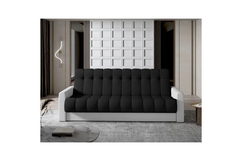 Sofa Eltap Garett 212x85x90 cm - Sawana 14, Soft 17, Svart, Hvit - Møbler - Sofaer - Sovesofaer