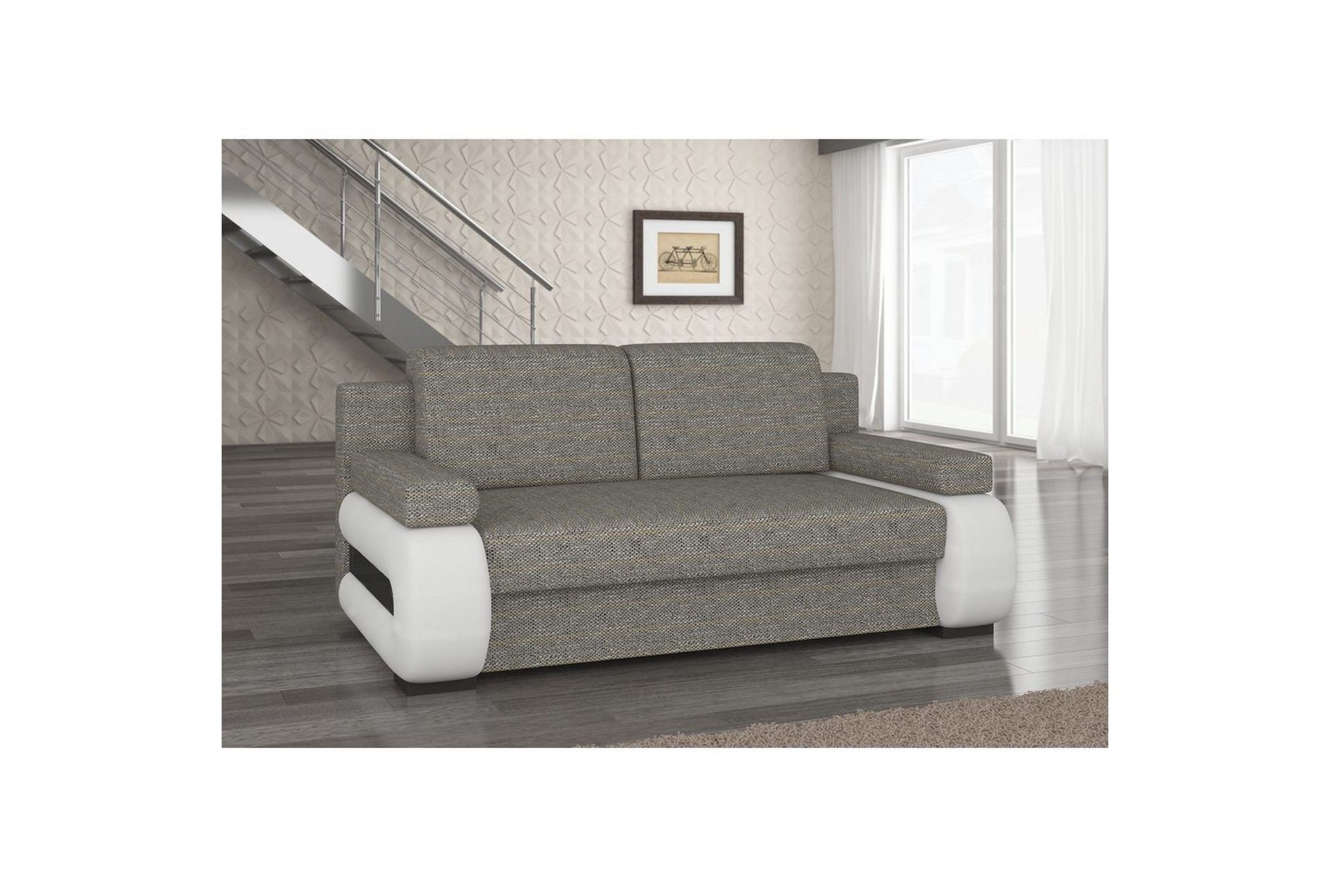 Sofa Eltap Laura 202x79x84 cm - Berlin 01, Soft 17, Grå, Hvit