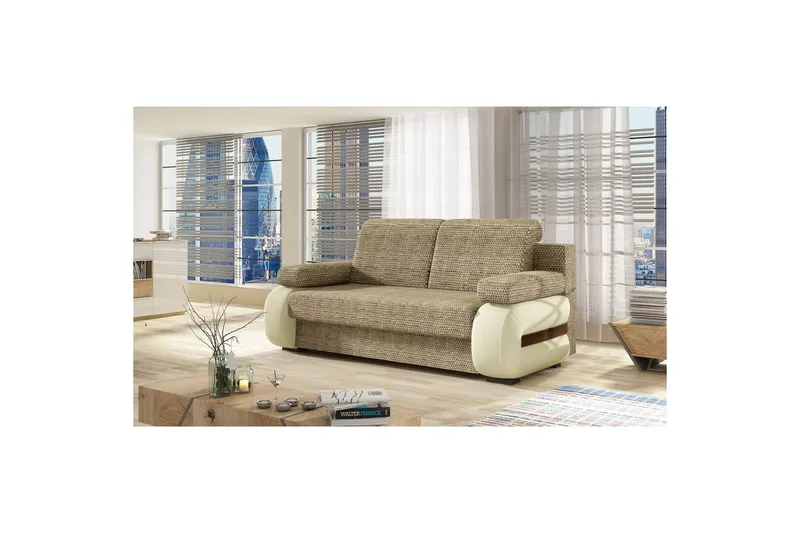 Sofa Eltap Laura 202x79x84 cm - Berlin 03, Soft 33, Beige - Møbler - Sofaer - Sovesofaer