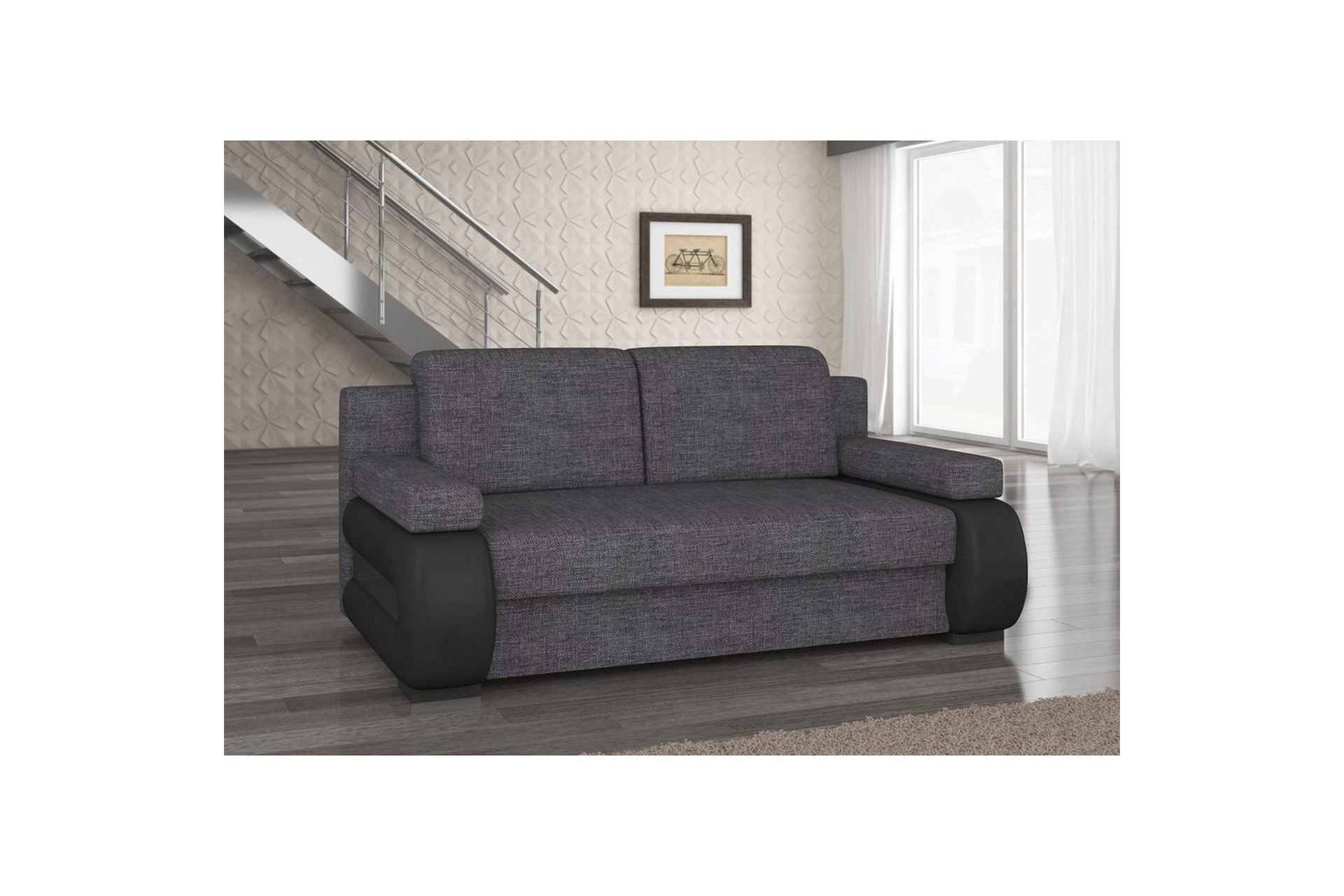 Sofa Eltap Laura 202x79x84 cm - Sawana 05, Soft 11, Grå, Svart