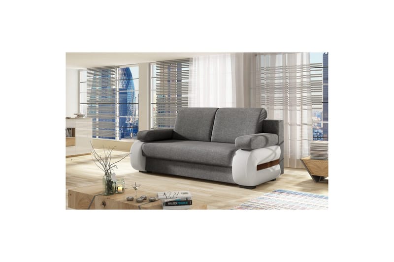 Sofa Eltap Laura 202x79x84 cm - Sawana 05, Soft 17, Grå, Hvit - Møbler - Sofaer - Sovesofaer