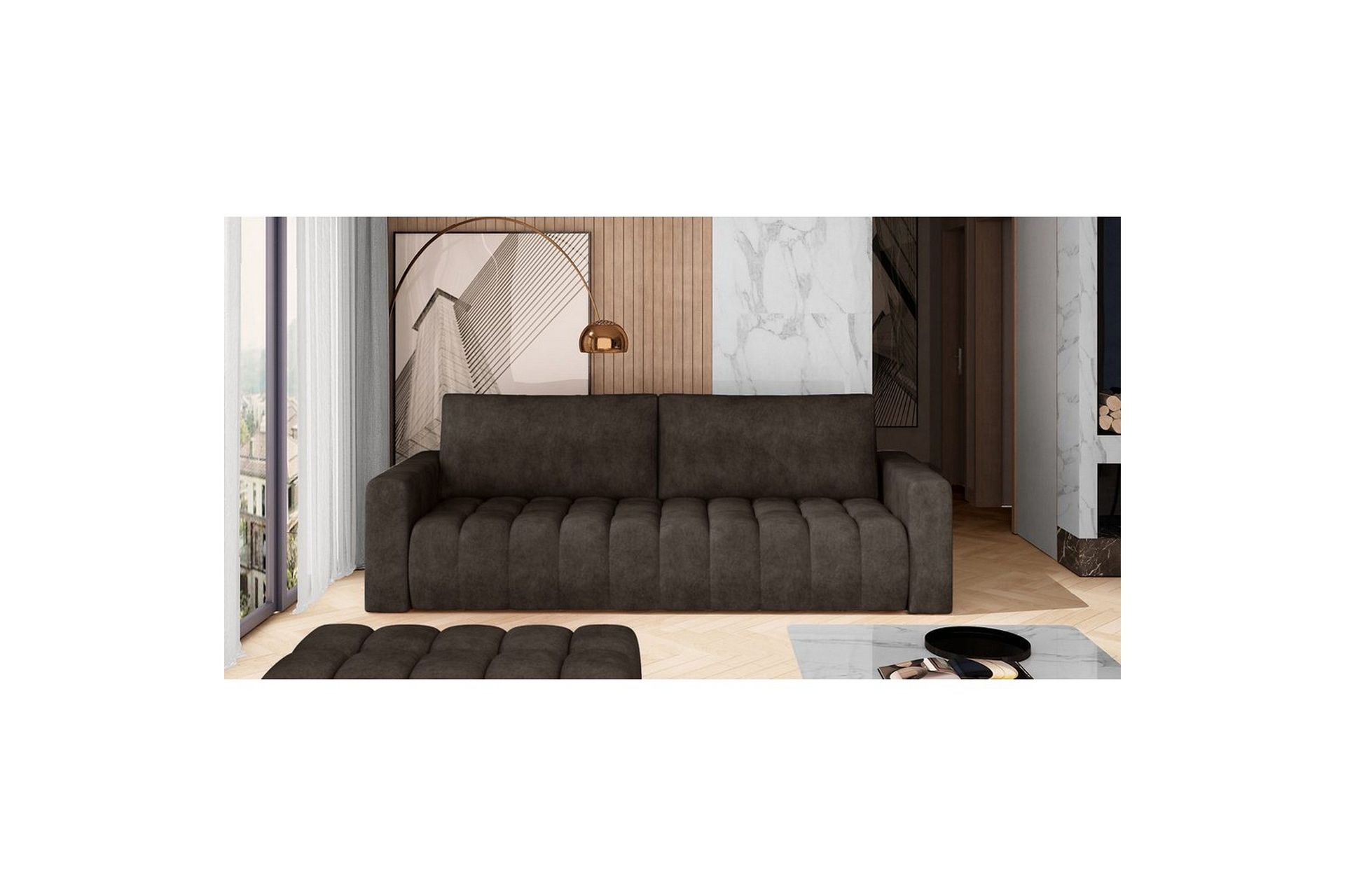 Sofa Eltap Lazaro 247x97x92 cm - Dora 28, Mørk brun