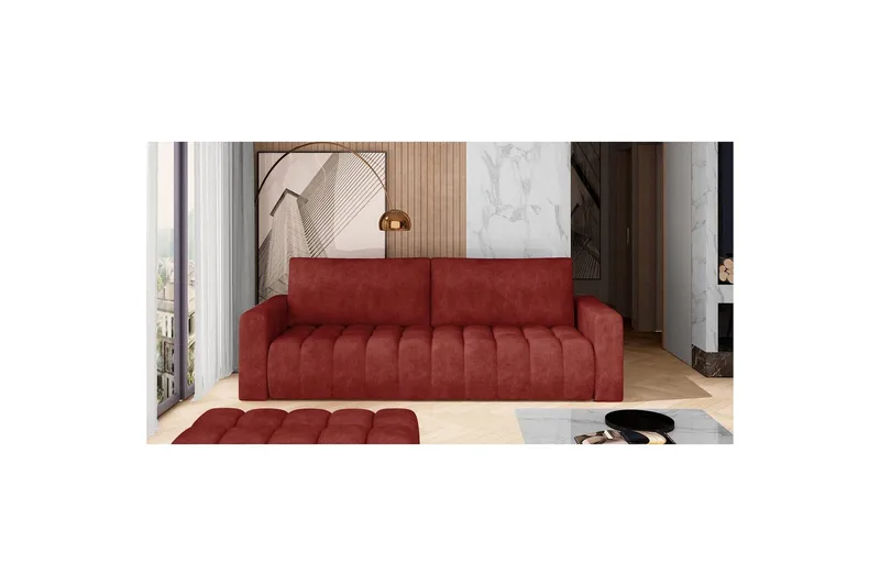 Sofa Eltap Lazaro 247x97x92 cm - Dora 63, Rød - Møbler - Sofaer - Sovesofaer