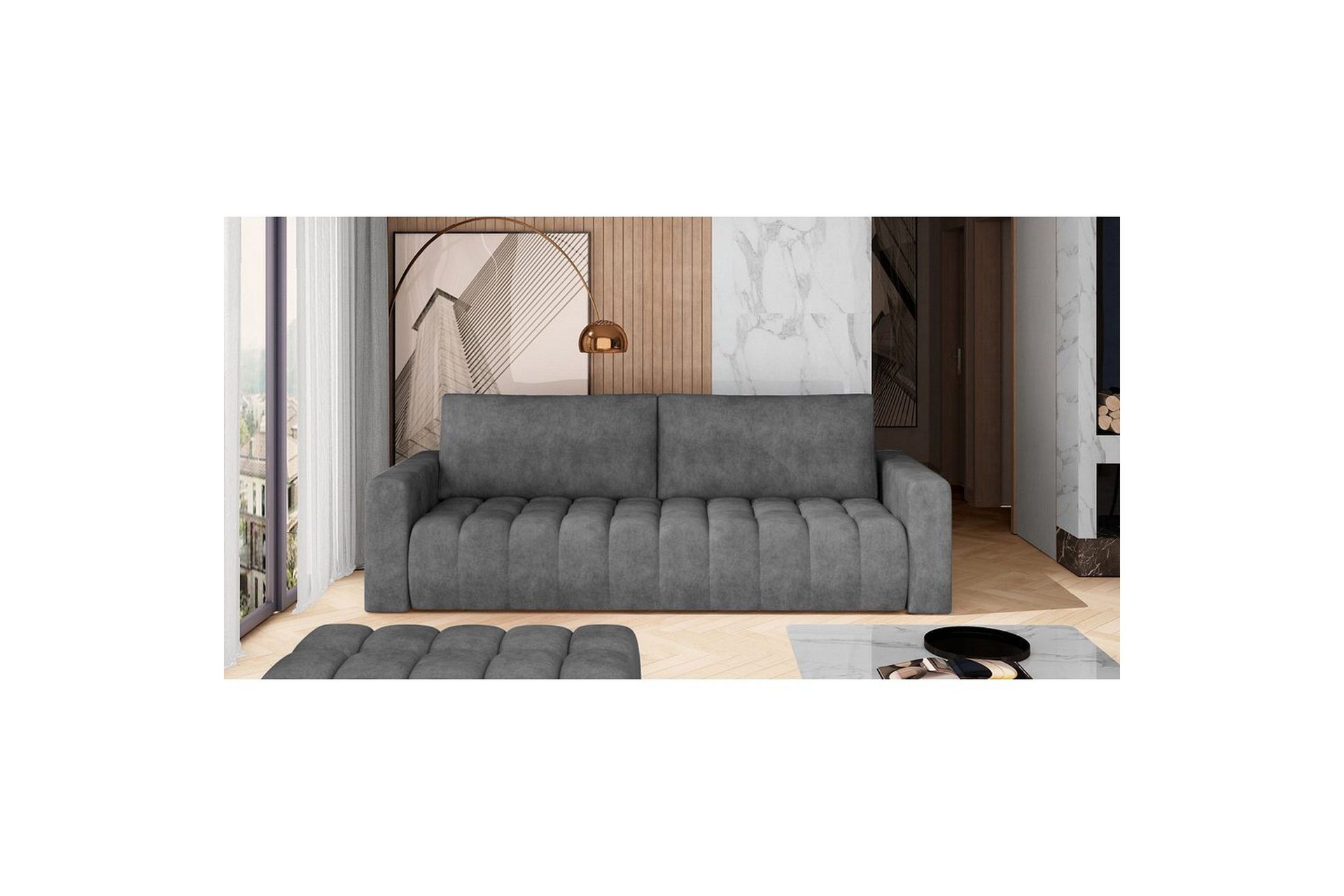 Sofa Eltap Lazaro 247x97x92 cm - Dora 95, Mørkegrå