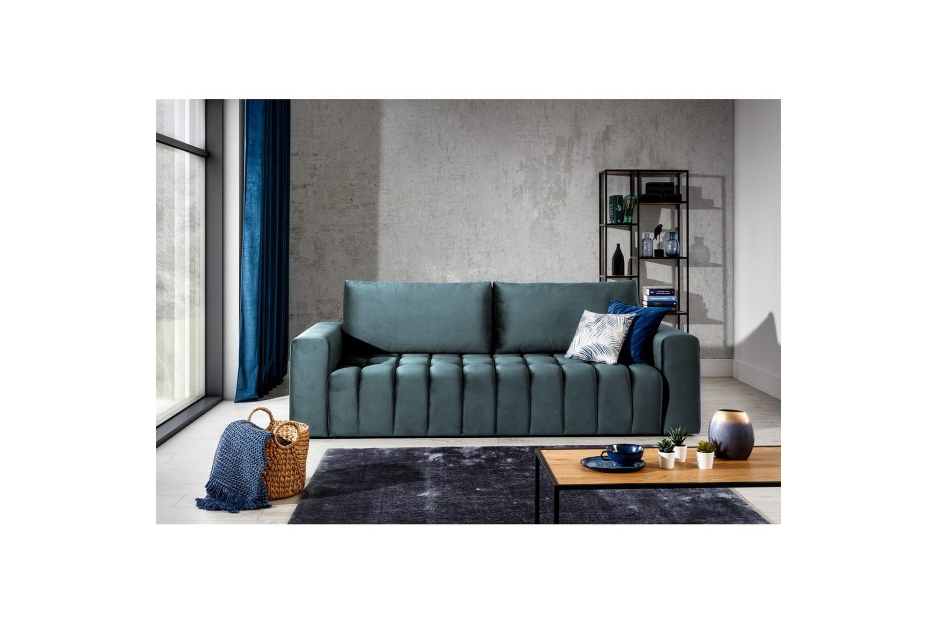 Sofa Eltap Lazaro 247x97x92 cm - Monolith 76, Blå