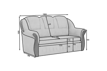Sofa Eltap Lord 180x85x105 cm - Monolith 09, Mørk Beige - Møbler - Sofaer - Sovesofaer