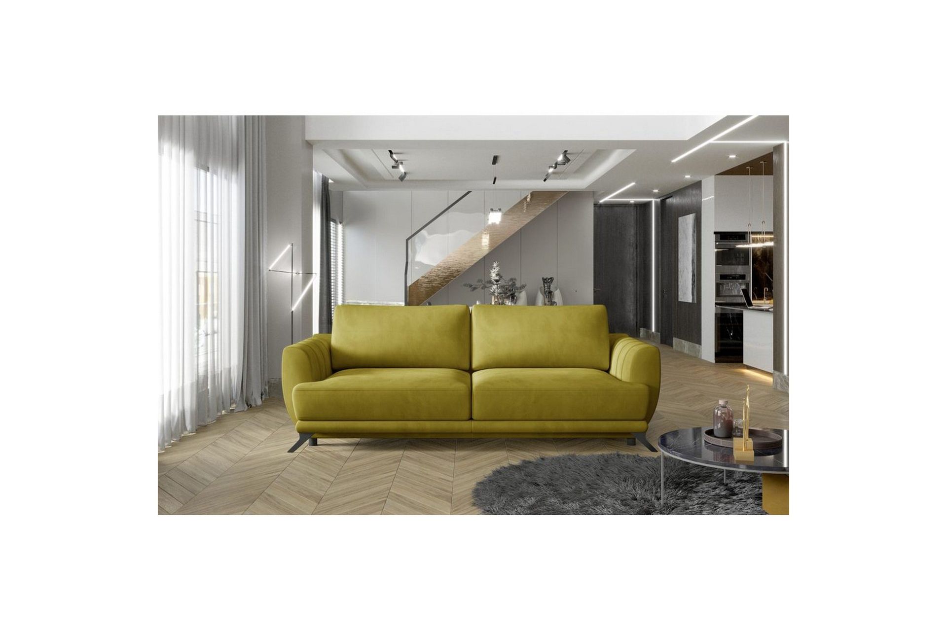 Sofa Eltap Megis 242x95x90 cm - Monolith 48, Gul