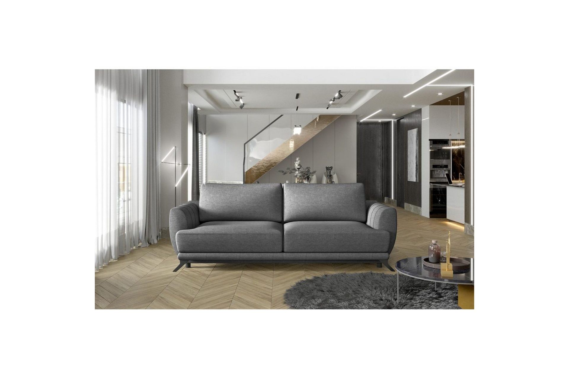 Sofa Eltap Megis 242x95x90 cm - Sawana 05, Grå