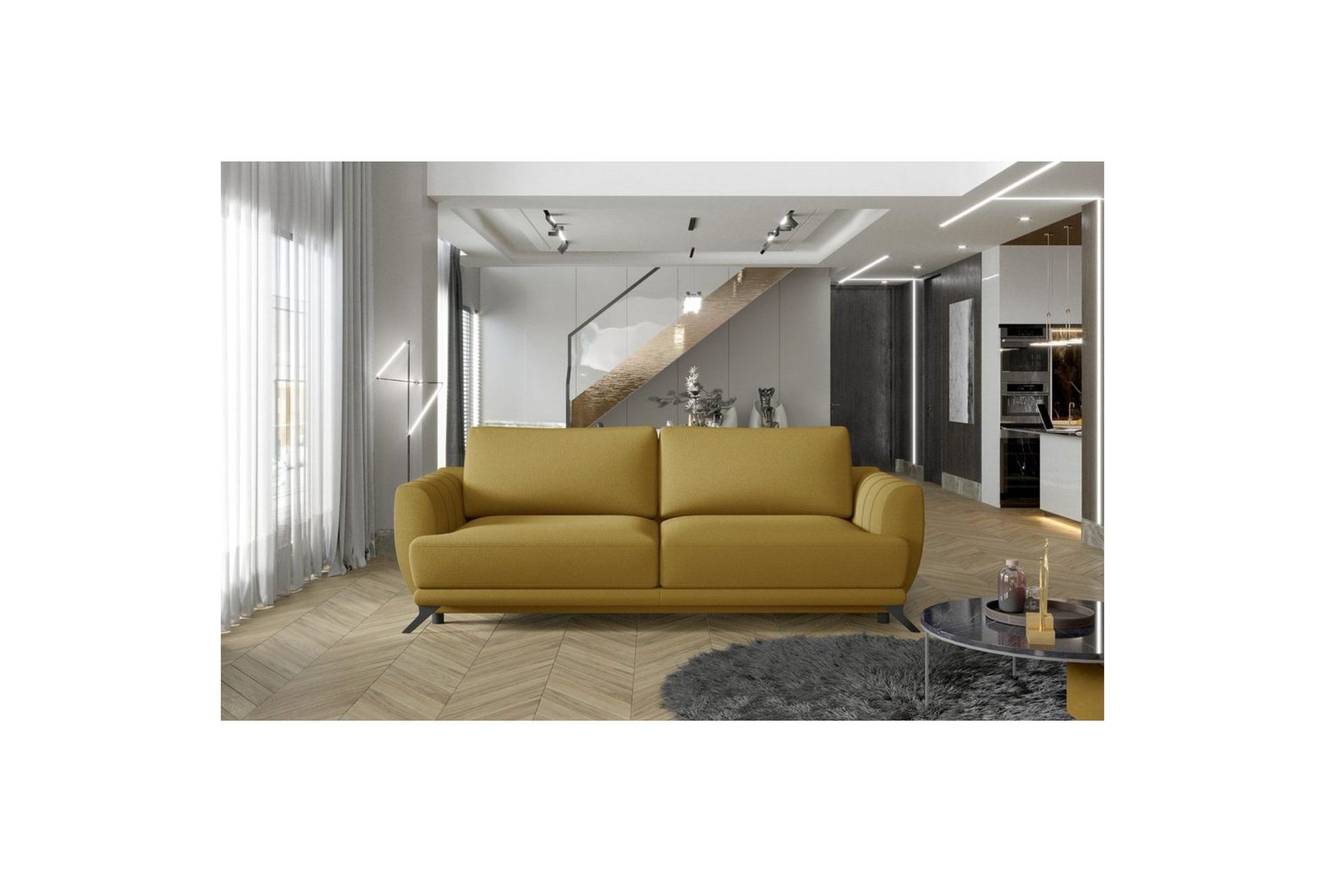 Sofa Eltap Megis 242x95x90 cm - Solar 45, Gul