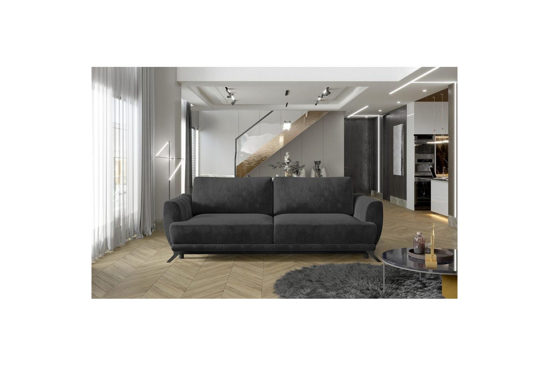 Sofa Eltap Megis 242x95x90 cm - Paros 06, Grå