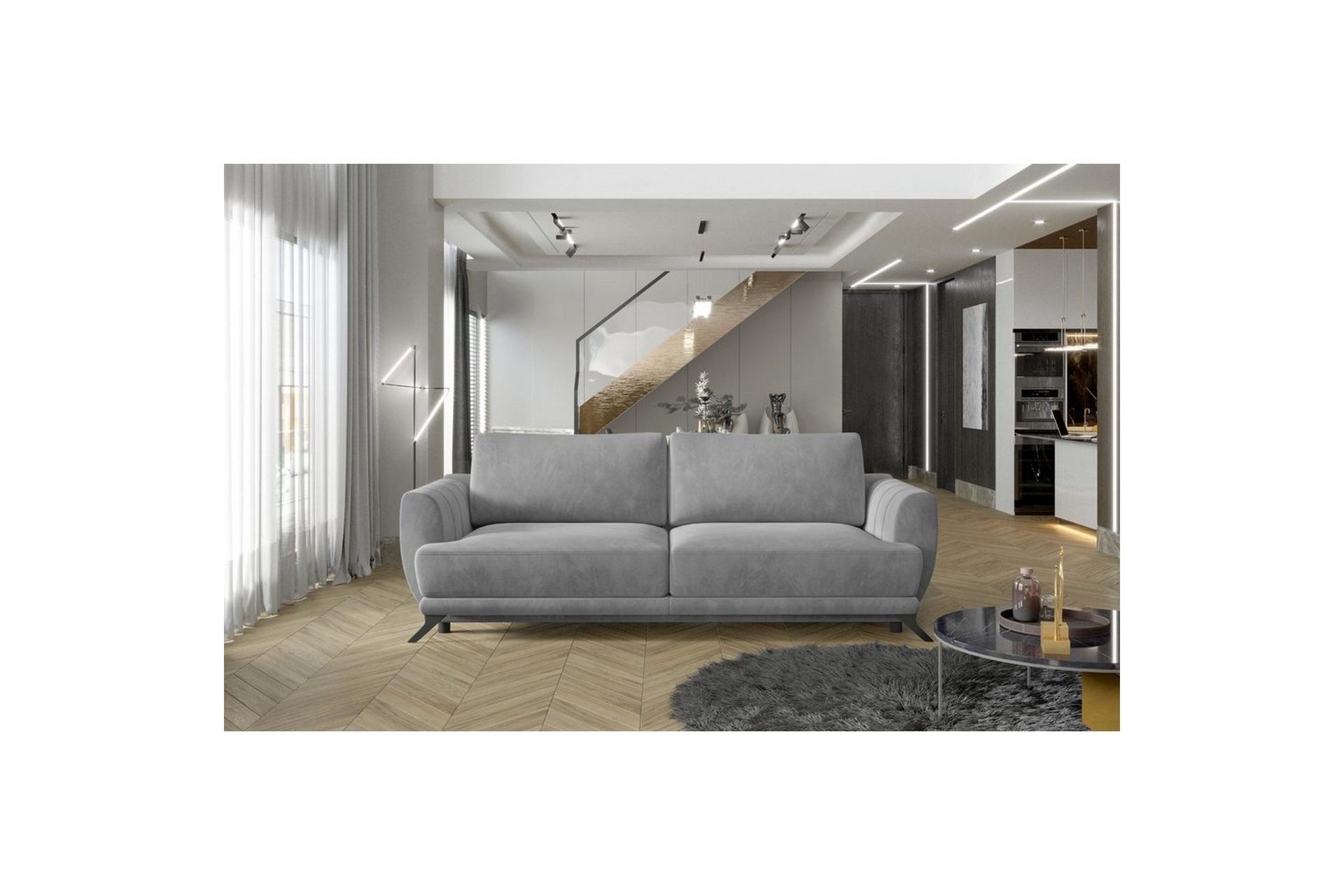 Sofa Eltap Megis 242x95x90 cm - Paros 05, Lys grå