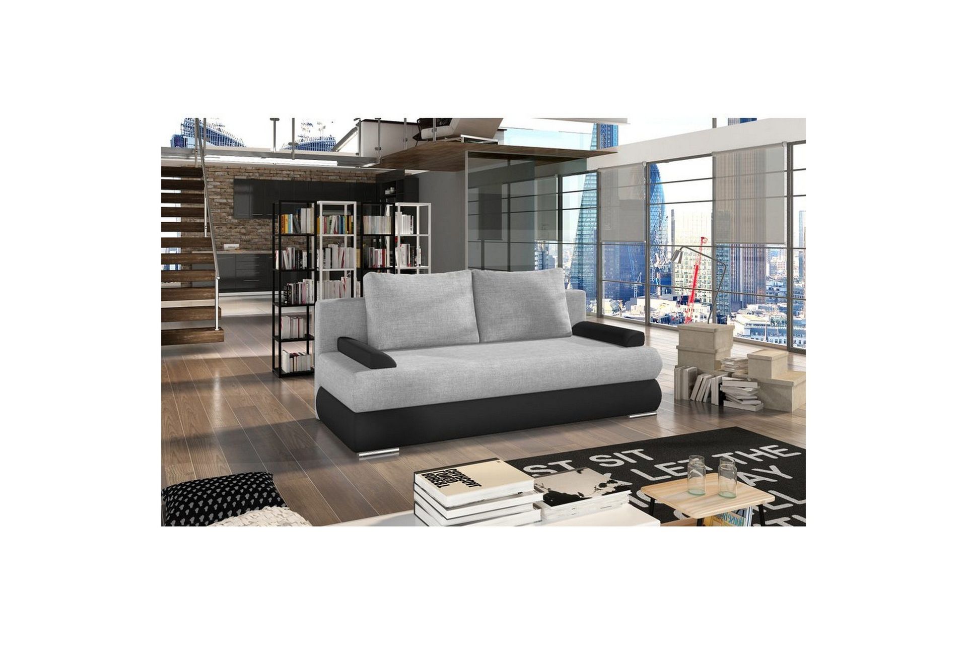 Sofa Eltap Milo 213x95x90 cm - Sawana 21, Soft 11, Grå, Svart
