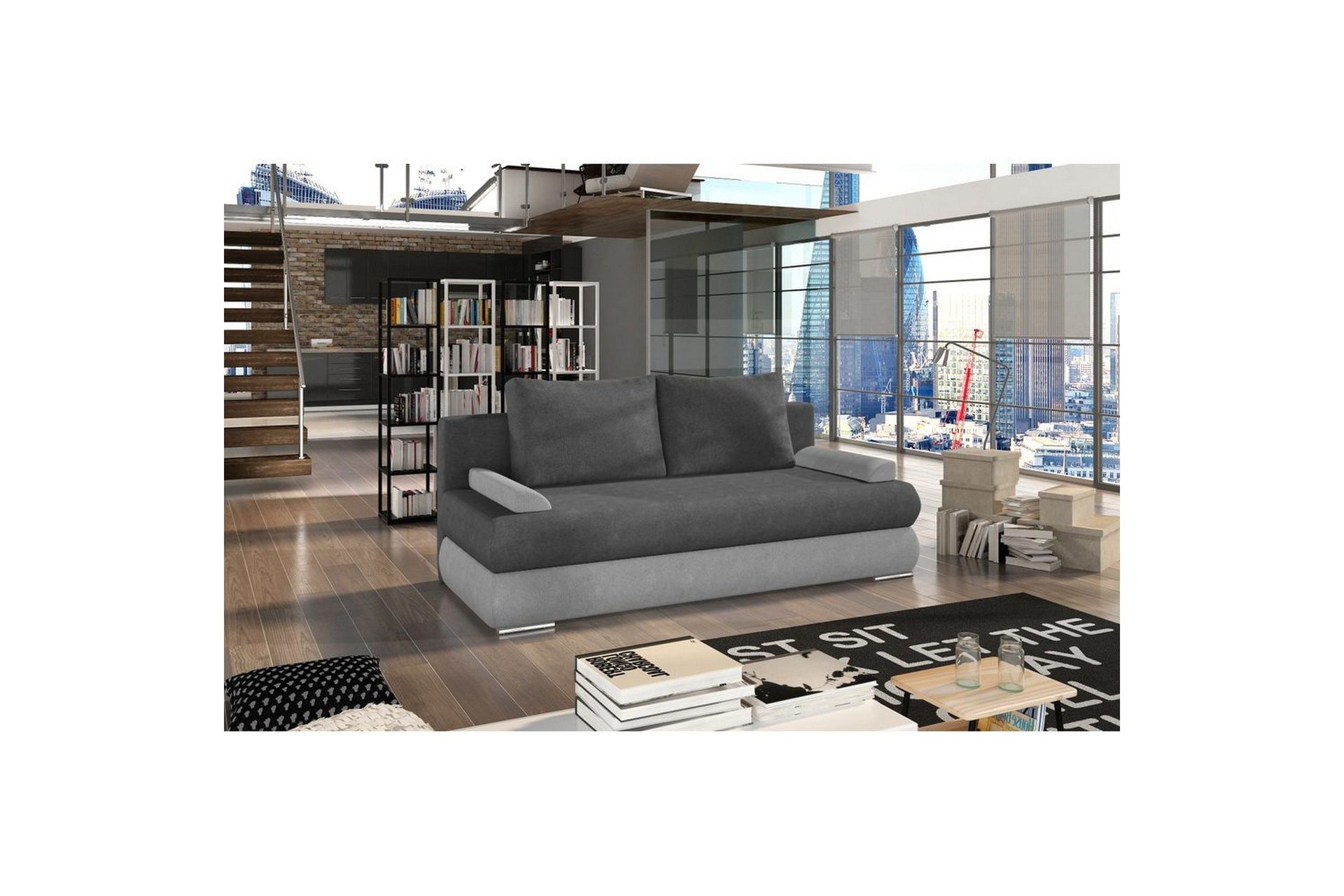 Sofa Eltap Milo 213x95x90 cm - Soro 93, Soro 83, Grå, Hvit