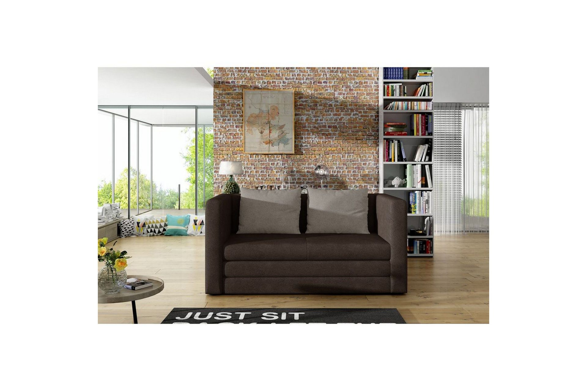 Sofa Eltap Neva 132x70x62 cm - Soro 28, Soro 13, Brun, Beige