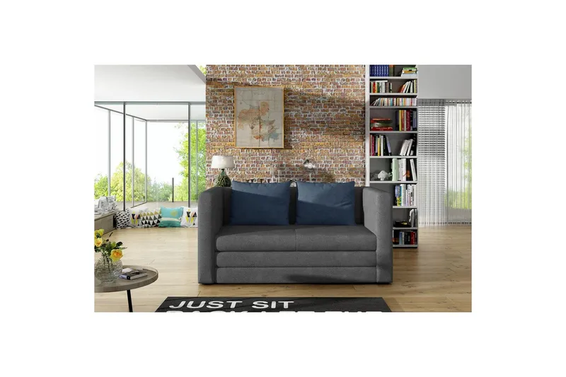 Sofa Eltap Neva 132x70x62 cm - Soro 93, Soro 76, Grå, Blå - Møbler - Sofaer - Sovesofaer