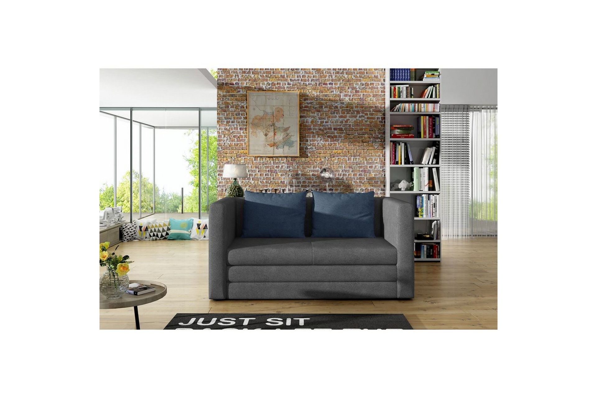 Sofa Eltap Neva 132x70x62 cm - Soro 93, Soro 76, Grå, Blå