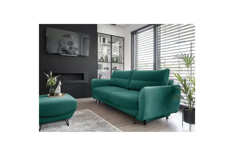 Sofa Eltap Silva 236x95x90 cm, Velvetmat 38, Grønn