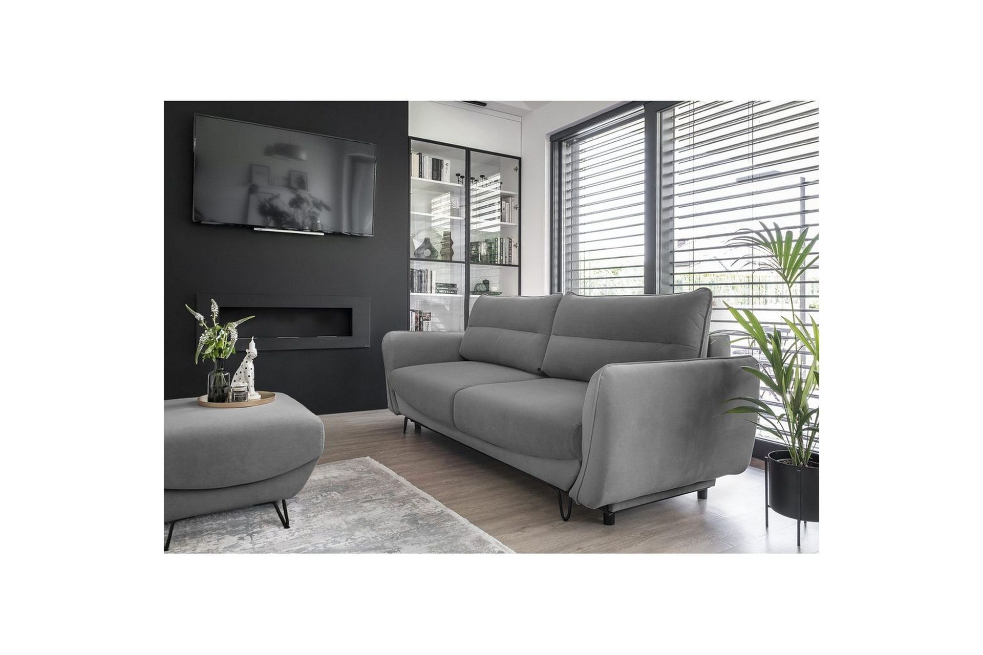 Sofa Eltap Silva 236x95x90 cm - Velvetmat 4, Grå