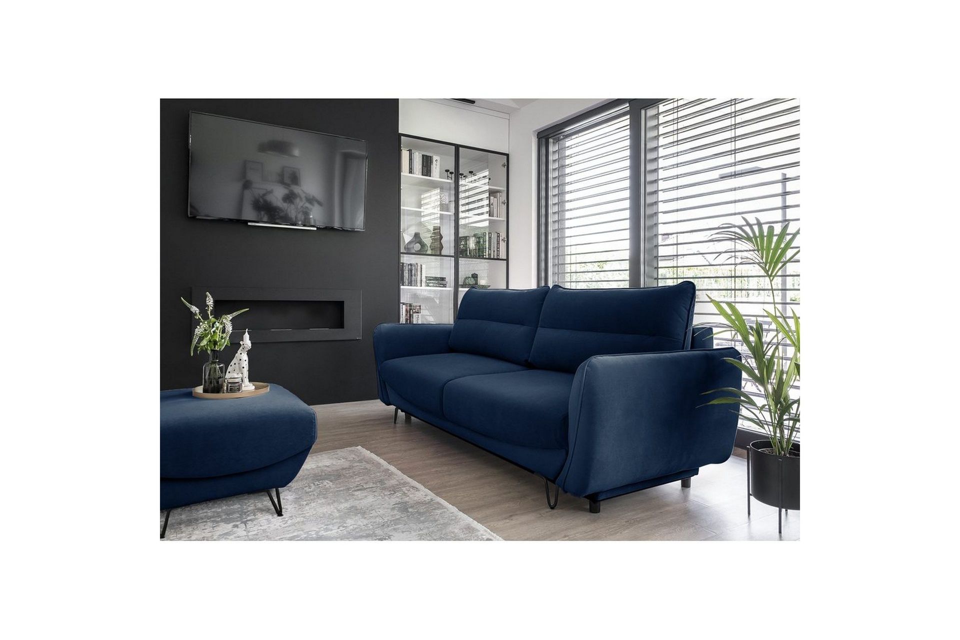 Sofa Eltap Silva 236x95x90 cm - Velvetmat 40, Mørk Blå