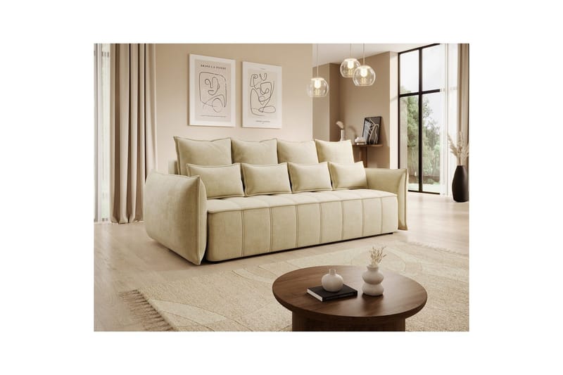Sofa Eltap Weltton 242x106x94 cm - Monolith 04, Beige - Møbler - Sofaer - Sovesofaer