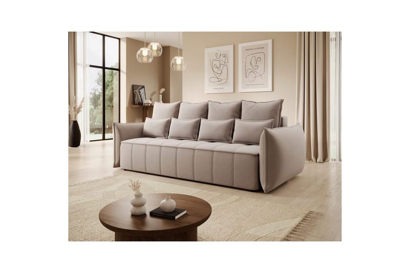 Sofa Eltap Weltton 242x106x94 cm - Sola 18, Beige - Møbler - Sofaer - Sovesofaer