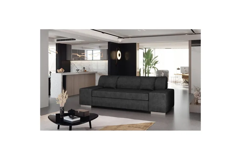 Sofa Eltap Porto - Dora 96, Svart, 3210x92x73 cm - Møbler - Sofaer - Sovesofaer