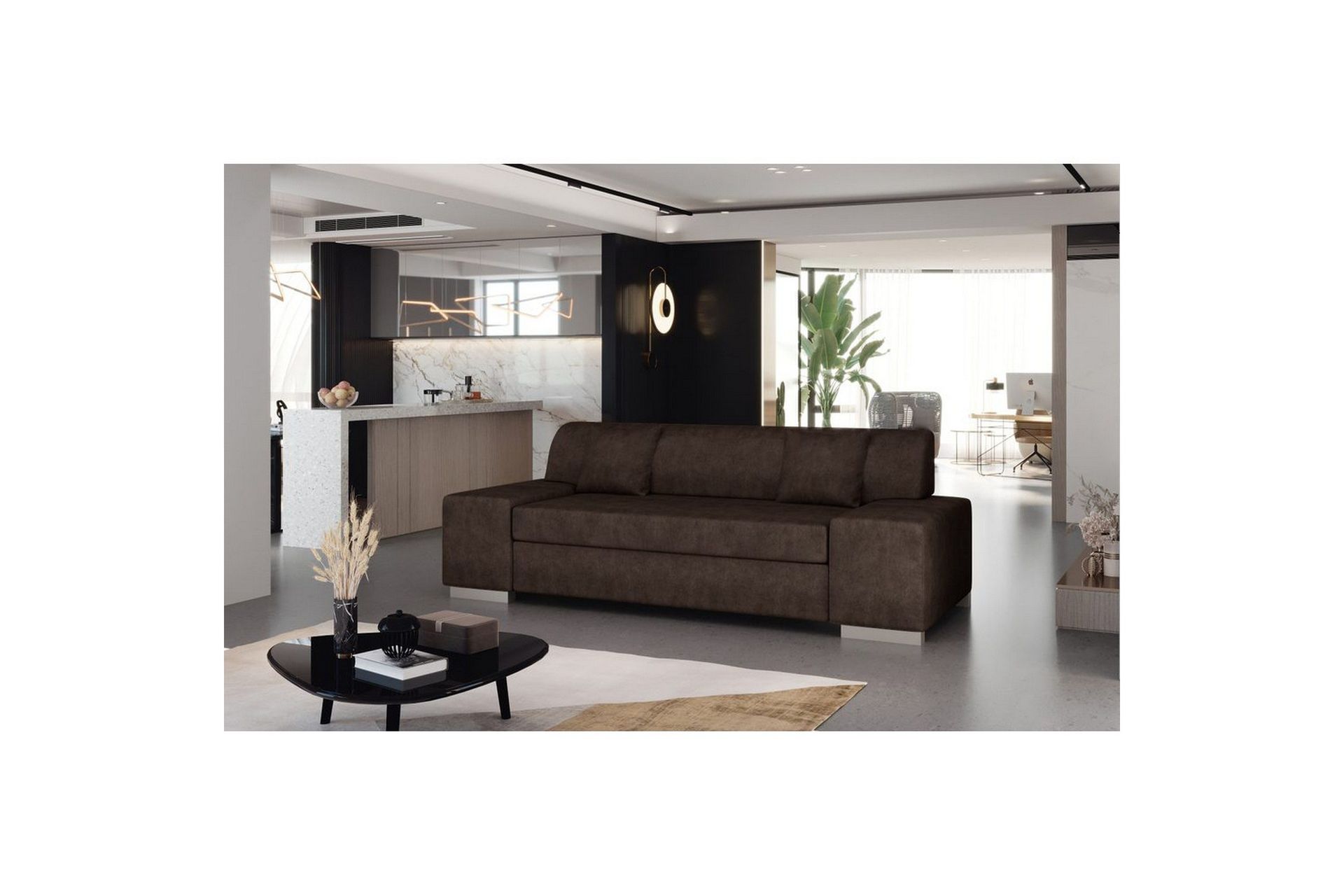 Sofa Eltap Porto - Dora 28, Mørkebrun, 3210x92x73 cm
