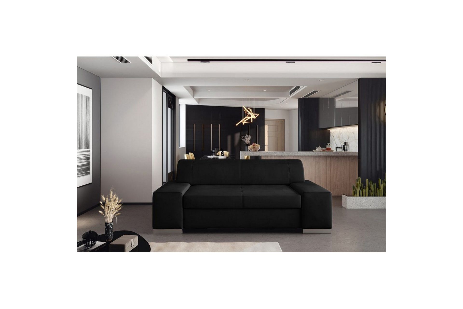 Sofa Eltap Porto - Mat Velvet 99, Blå, 2190x62x73 cm