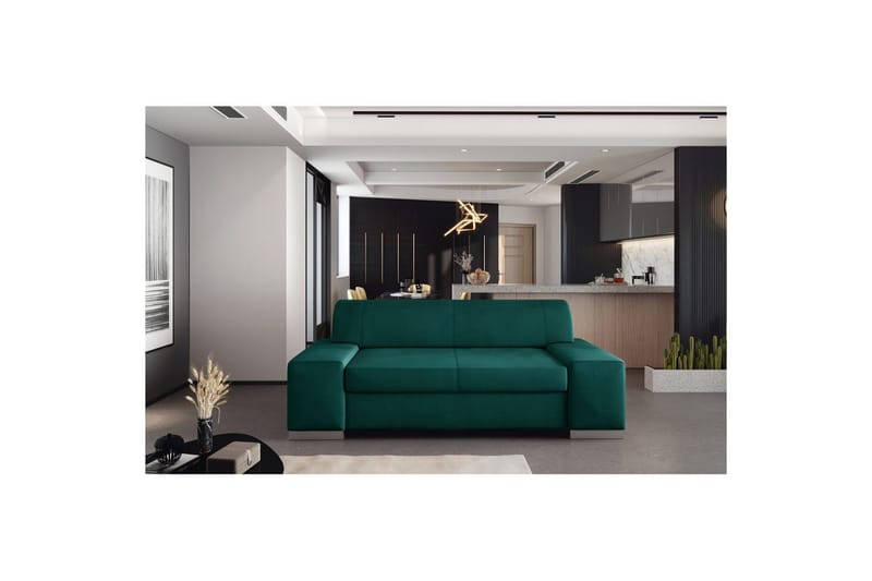 Sofa Eltap Porto, Mat Velvet 75, Grønn, 2190x62x73 cm