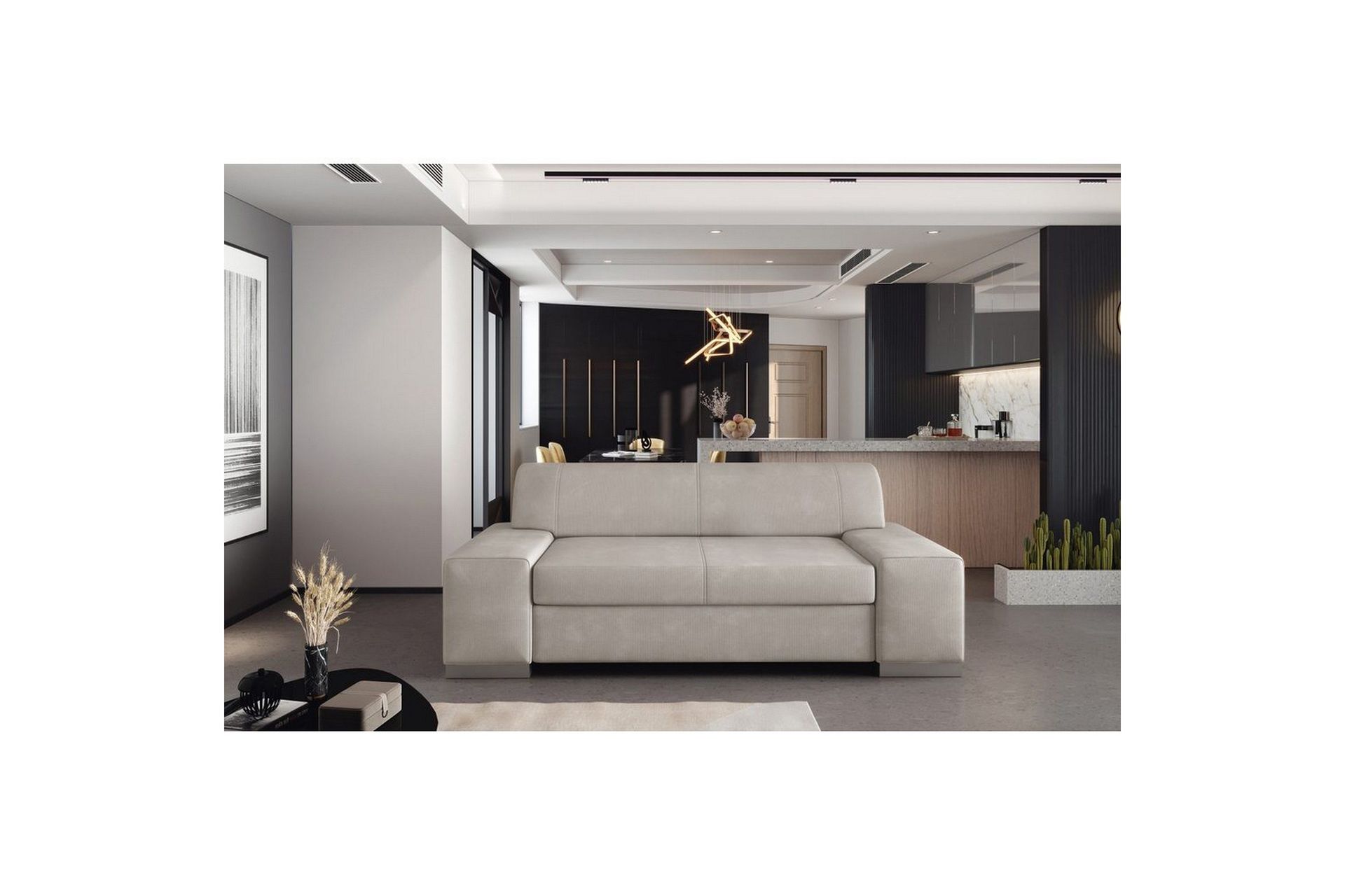 Sofa Eltap Porto - Paros 02, Beige, 2190x62x73 cm