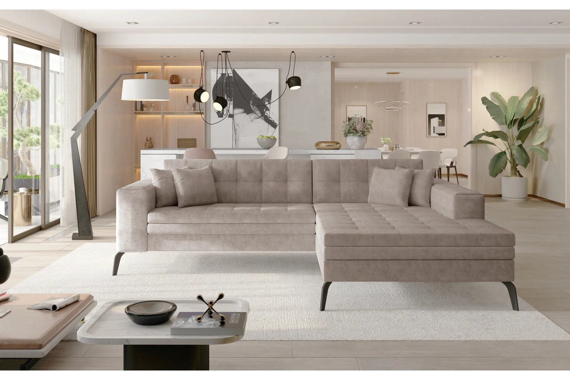 Solangis Divansofa Høyre - Beige