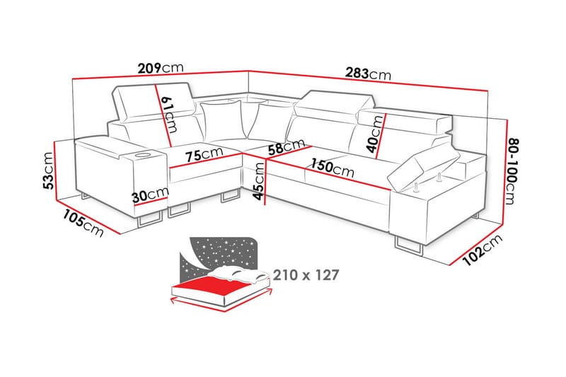 Solvato Hjørnesofa - Venstre - Møbler - Sofaer - Sovesofaer