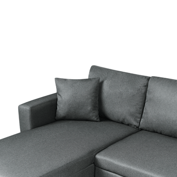 Sommen U-formet Sovesofa 123x259 cm med Oppbevaring i Stoff - Grå - Møbler - Sofaer - Sovesofaer