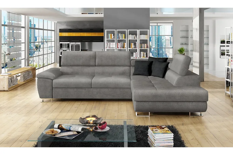 Sorsele Hjørnesofa Høyre - Grå - Møbler - Sofaer - Sovesofaer