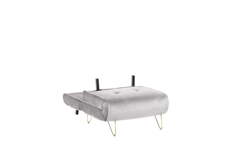 Sovesofa 1-seters Fløyel grå VESTFOLD - Grå - Møbler - Sofaer - Sovesofaer