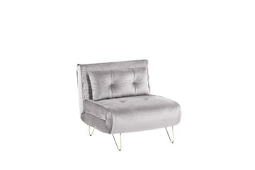 Sovesofa 1-seters Fløyel grå VESTFOLD - Grå - Møbler - Sofaer - Sovesofaer