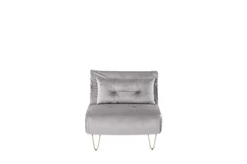 Sovesofa 1-seters Fløyel grå VESTFOLD - Grå - Møbler - Sofaer - Sovesofaer