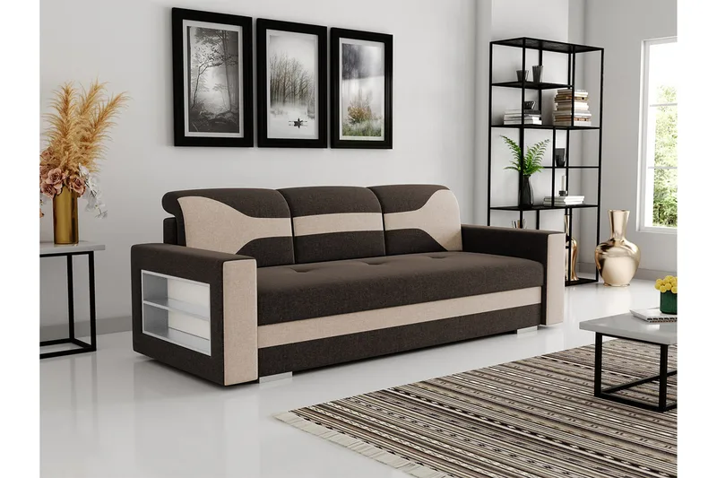 Sovesofa 236cm - Brun - Møbler - Sofaer - Sovesofaer